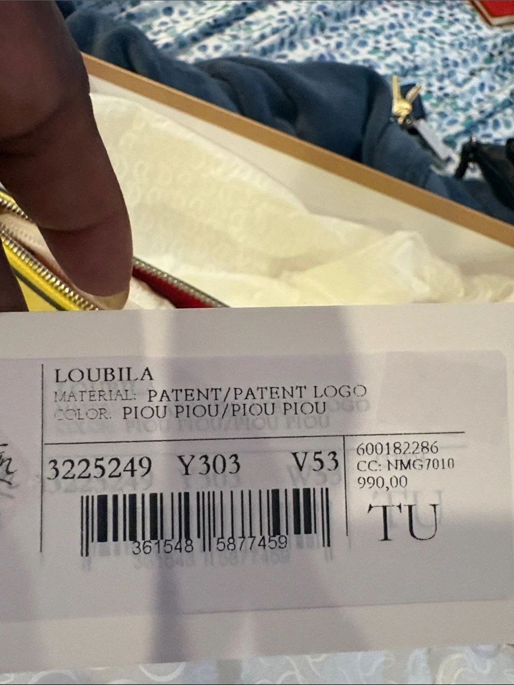 Christian Louboutin Patent Yellow Zip Wristlet Clutch